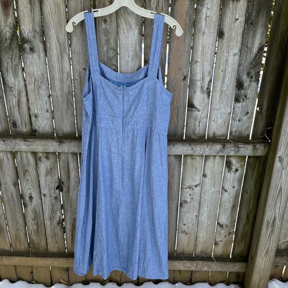 Boden Virginie Linen Midi Dress Chambray bra friendly coastal 16/18R 16 18 - Picture 8 of 16